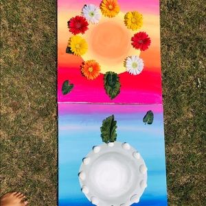 Two piece feminist and masculine energy paintings